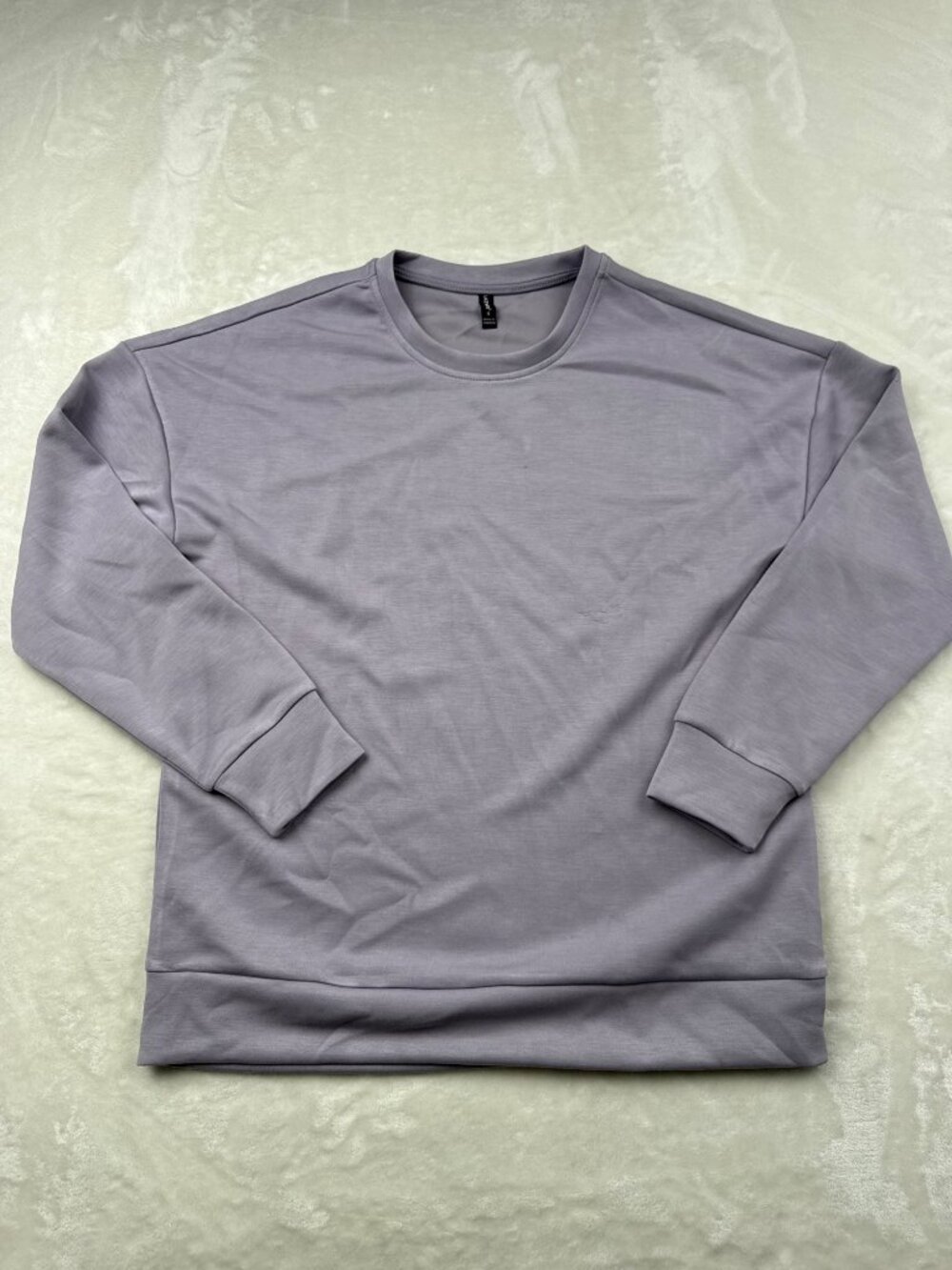 LazyPants Womens Lilac Grey Long-Sleeve Crewneck Sweatshirt Small